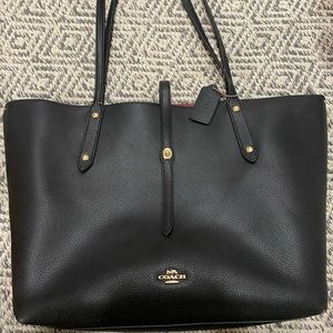 COACH Women's Polished Pebbled Leather Market Tote